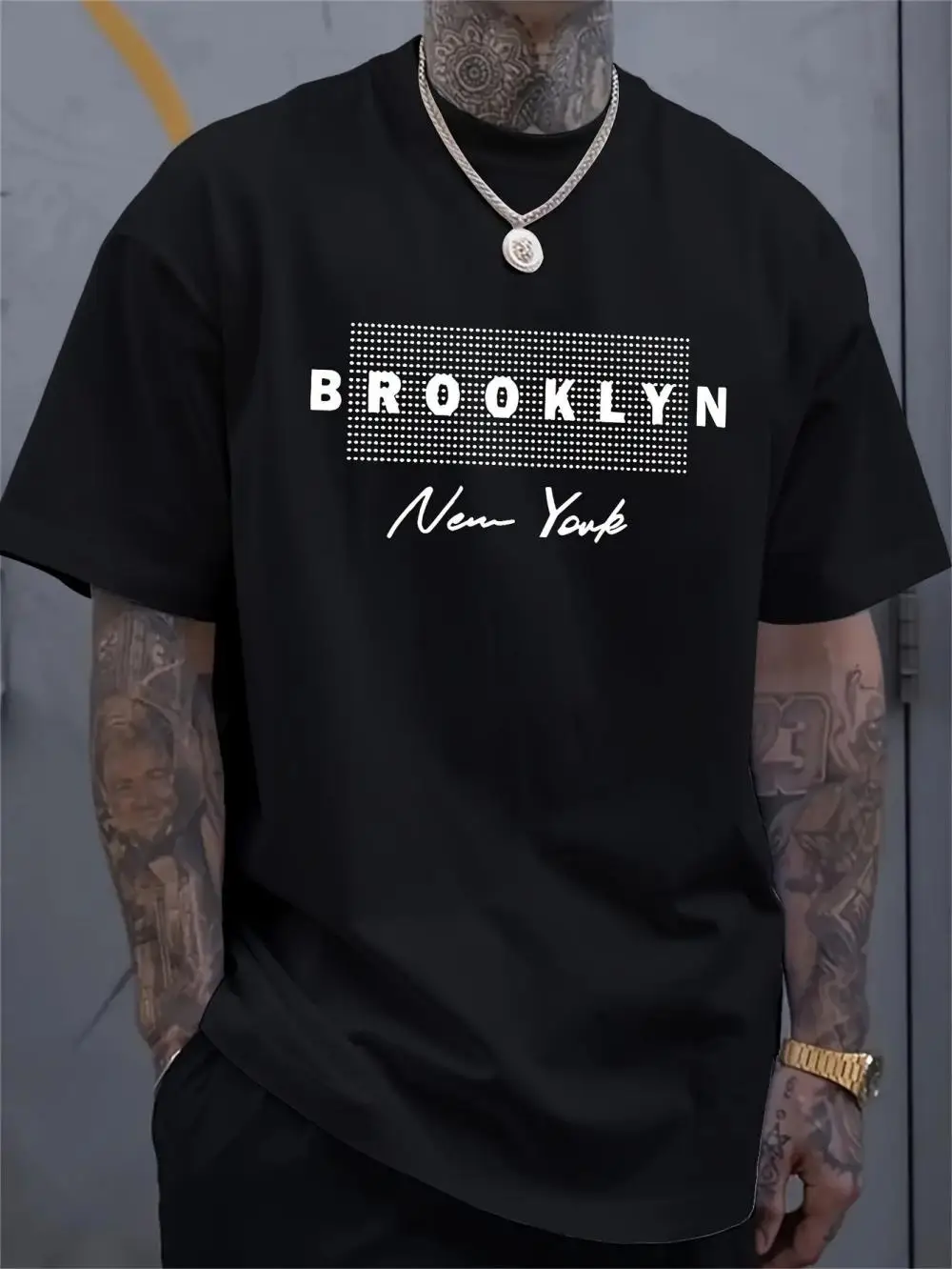 3D Printing York - Men's New York Letter Printed T-shirt