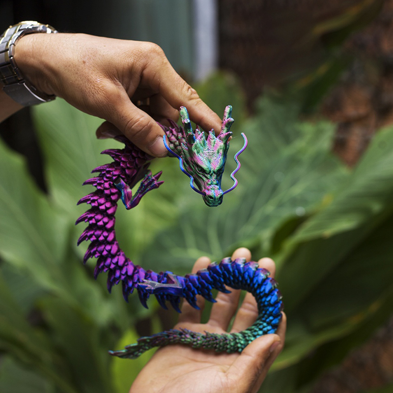 3D Printing Gif - 3D Printing Dragon Model Crafts Color