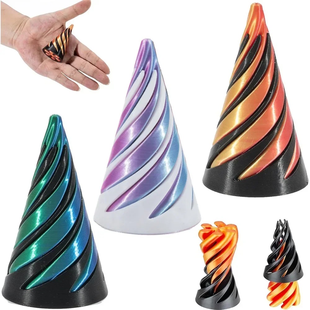 3D Printing Objects - 3D Printed Spiral Cone Toy Impossible