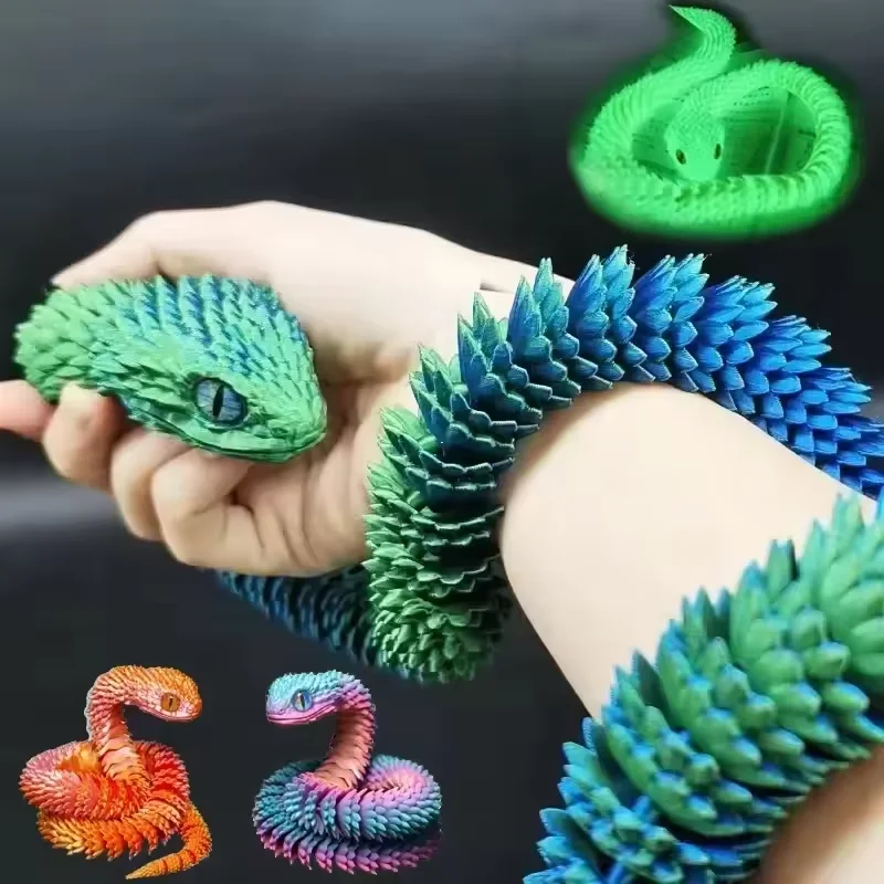 3D Printing Gif - 3D Printed Snake Movable Joint Fidget