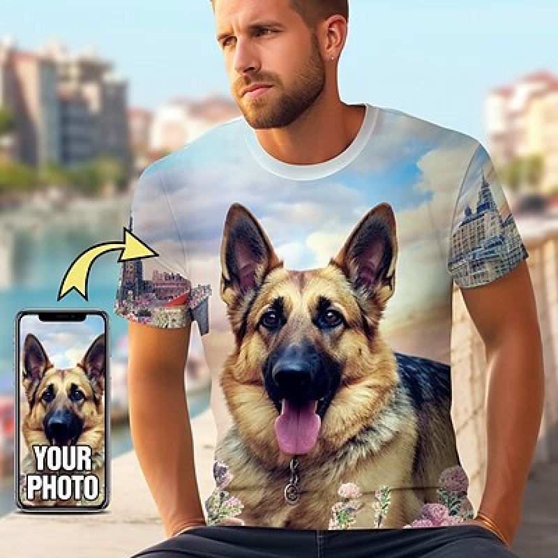 3D Printing Drawing - Custom Pet T Shirt for Men