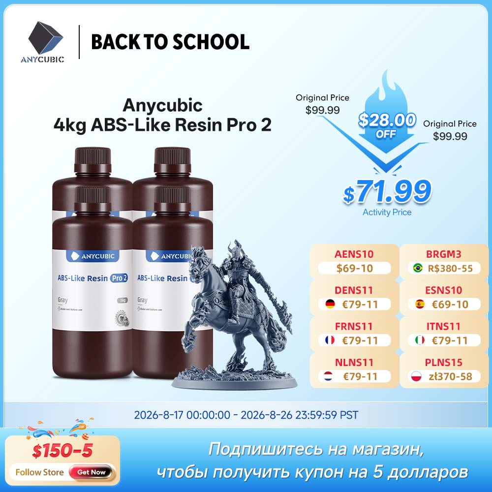 3D Printing Uv Sensitive Resin - New 2 pieces/lot ANYCUBIC ABS Like+