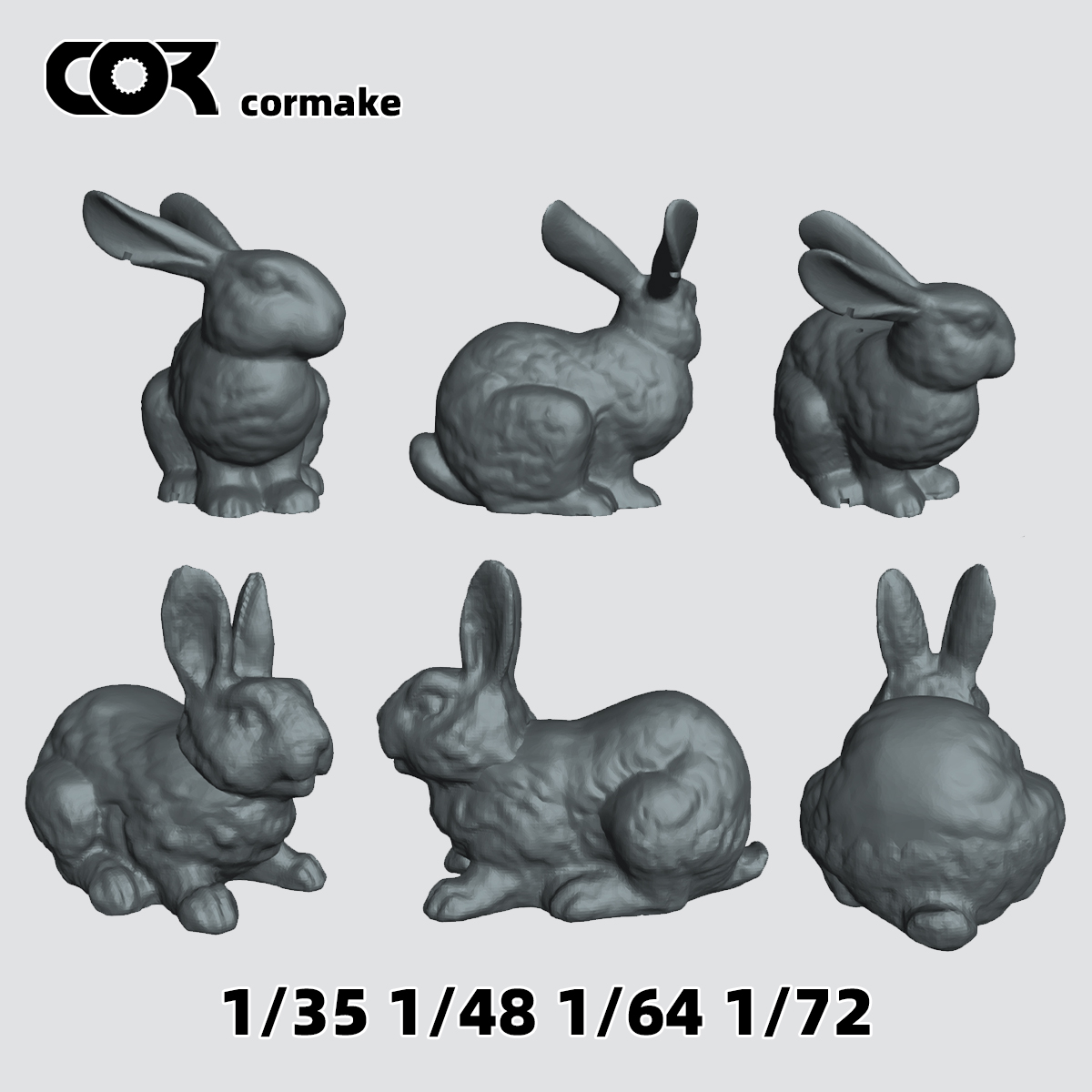 3D Printing Construction - 3D Resin Miniature Rabbit Animal Scale