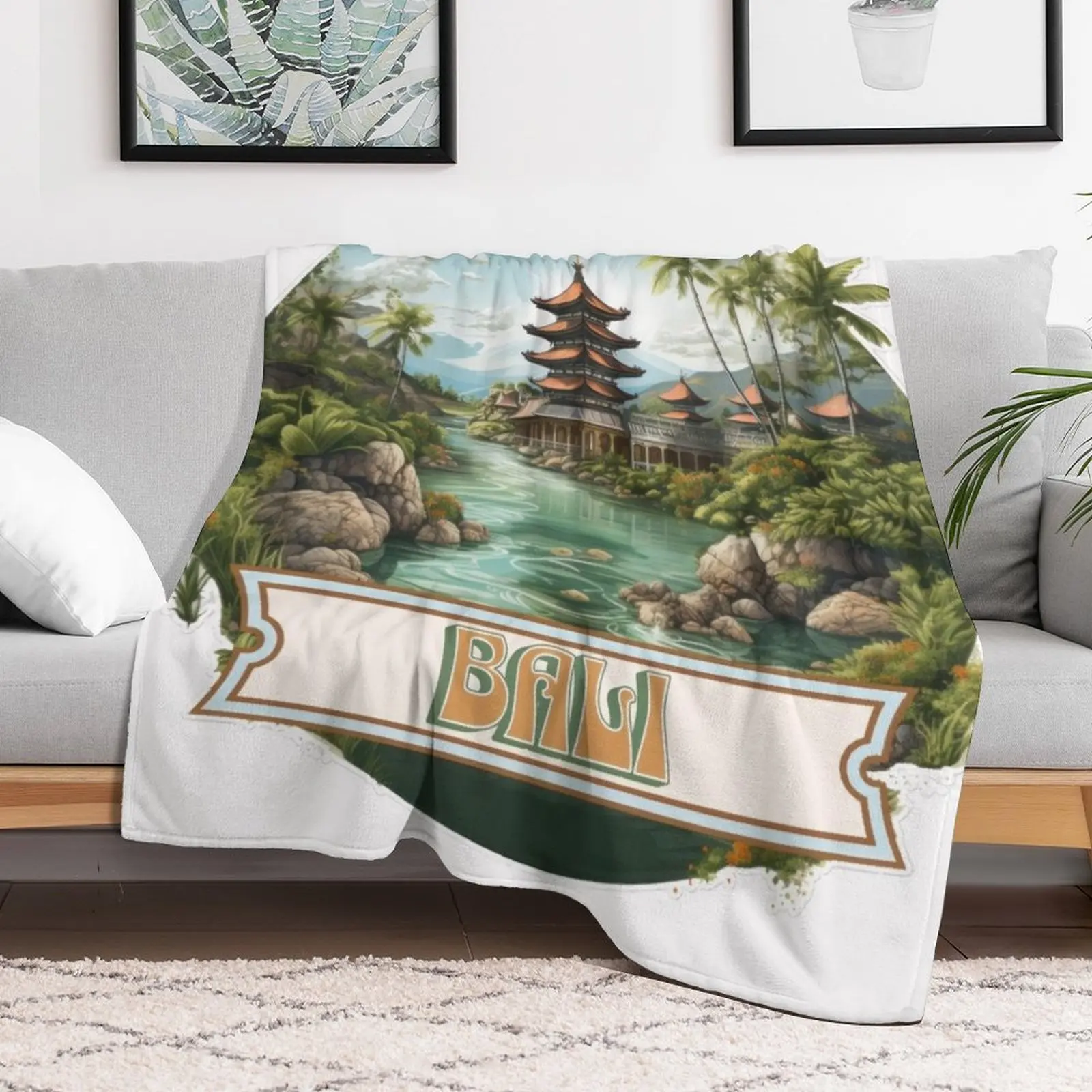 Bali Indonesia Throw Blanket V - 3D Printing Bali 评论和价格