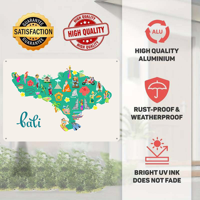 Bali Map Illustration Poster R - 3D Printing Bali 评论和价格