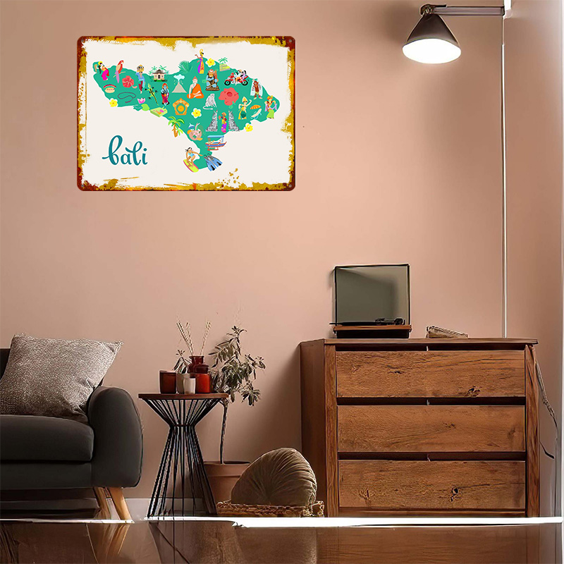 Bali Map Illustration Poster R - 3D Printing Bali 评论和价格