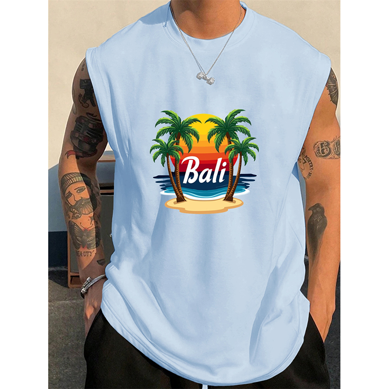 Summer Bali Pattern Men's Tank - 3D Printing Bali 评论和价格