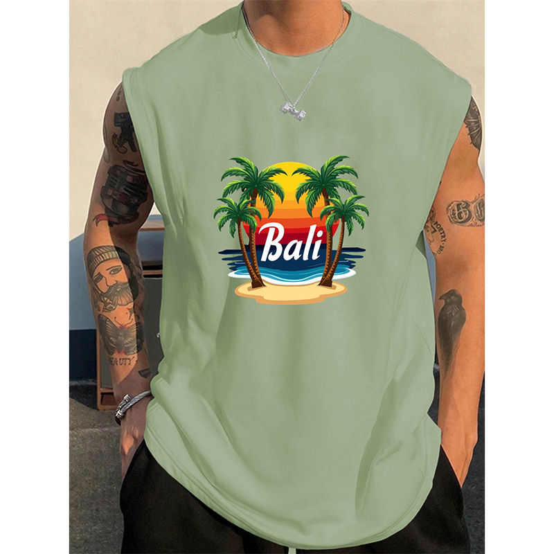 Summer Bali Pattern Men's Tank - 3D Printing Bali 评论和价格