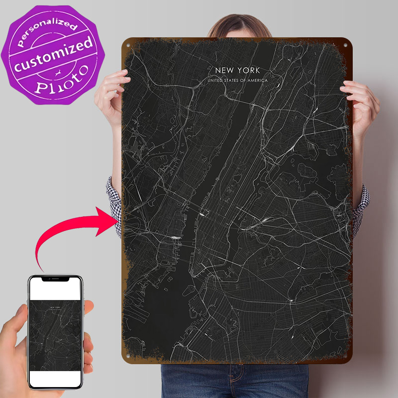 Silver New York Street Map 3D  - 3D Printing York 评论和价格