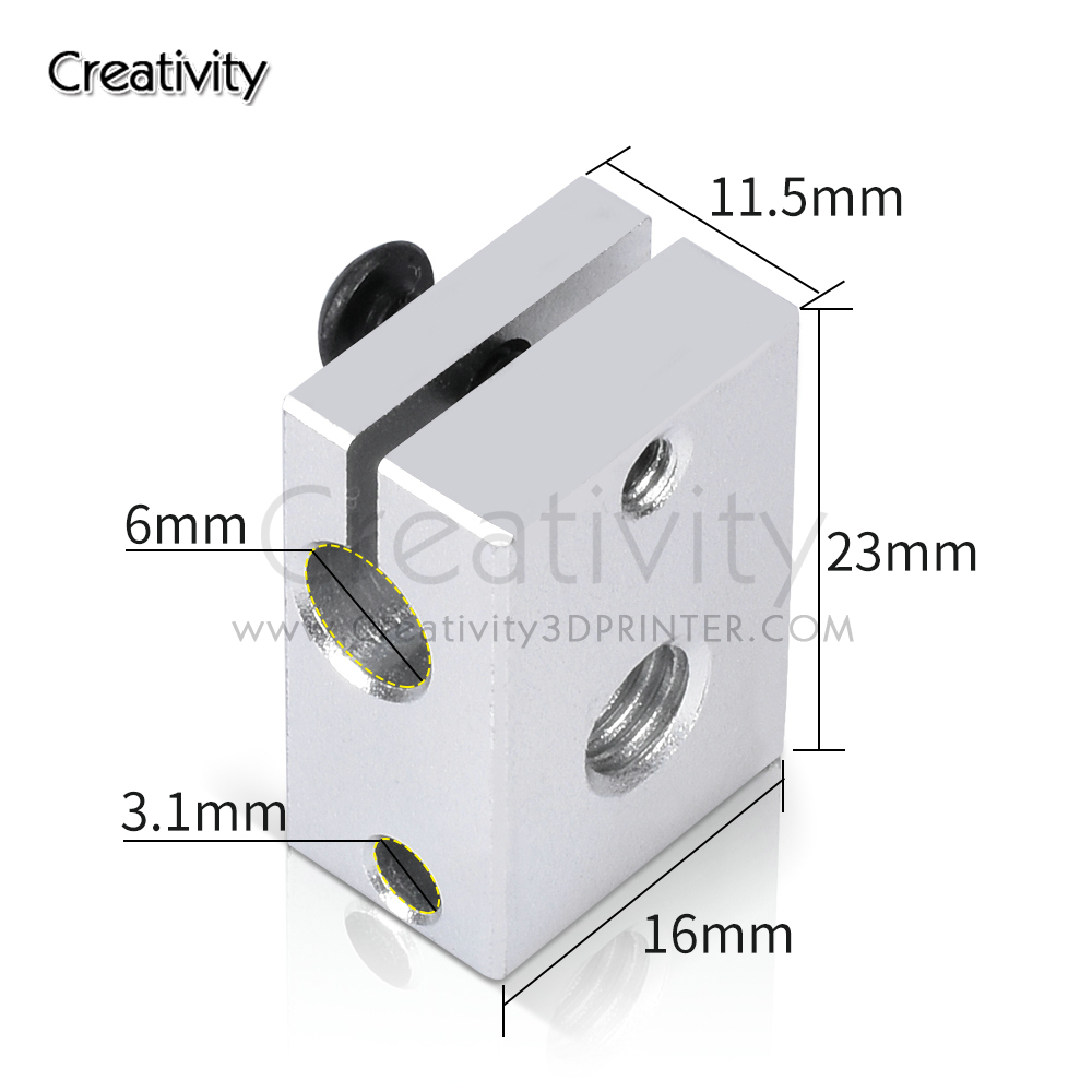 V6 PT100 Heater Block Plated C - 3D Printing Titanium 评论和价格