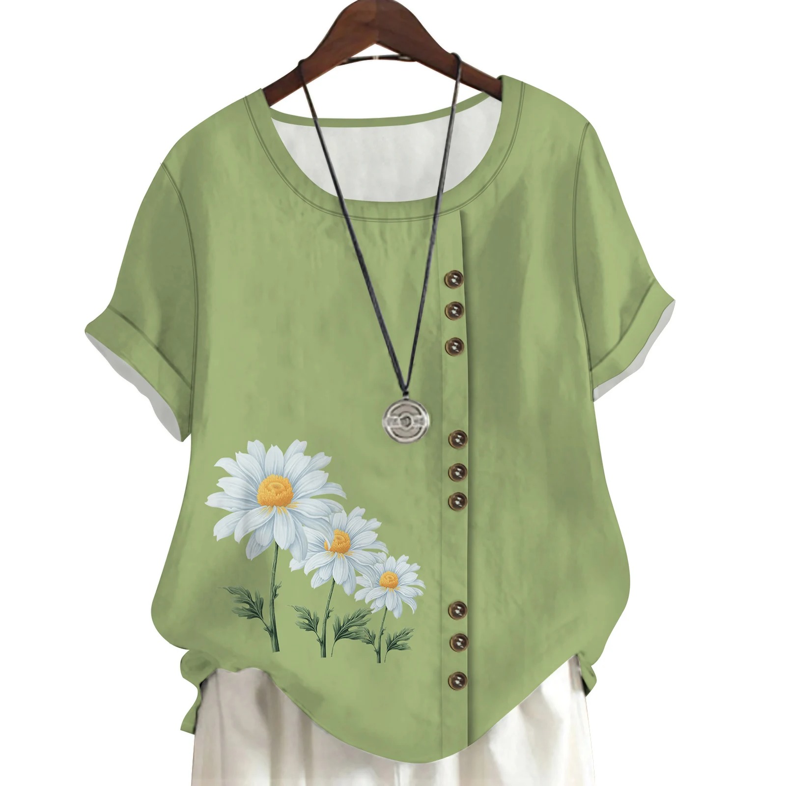 CLOOCL Daisy Floral Women T-sh - 3D Printing Drawing 评论和价格