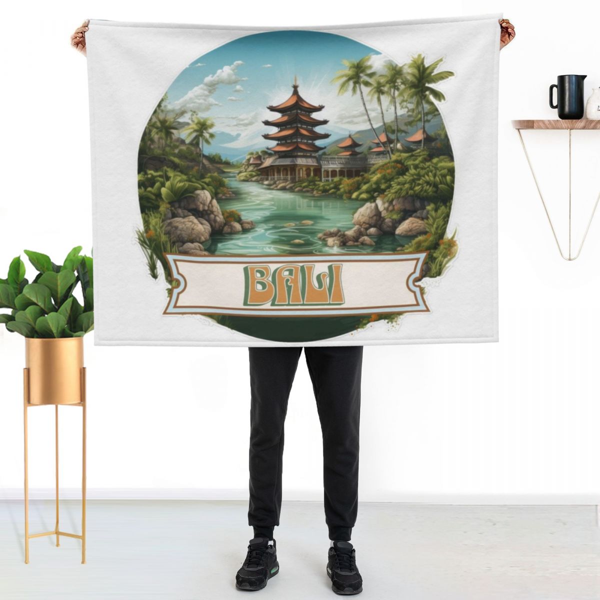 Bali Indonesia Throw Blanket W - 3D Printing Bali 评论和价格