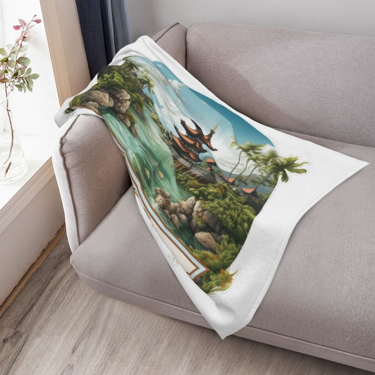 Bali Indonesia Throw Blanket W - 3D Printing Bali 评论和价格