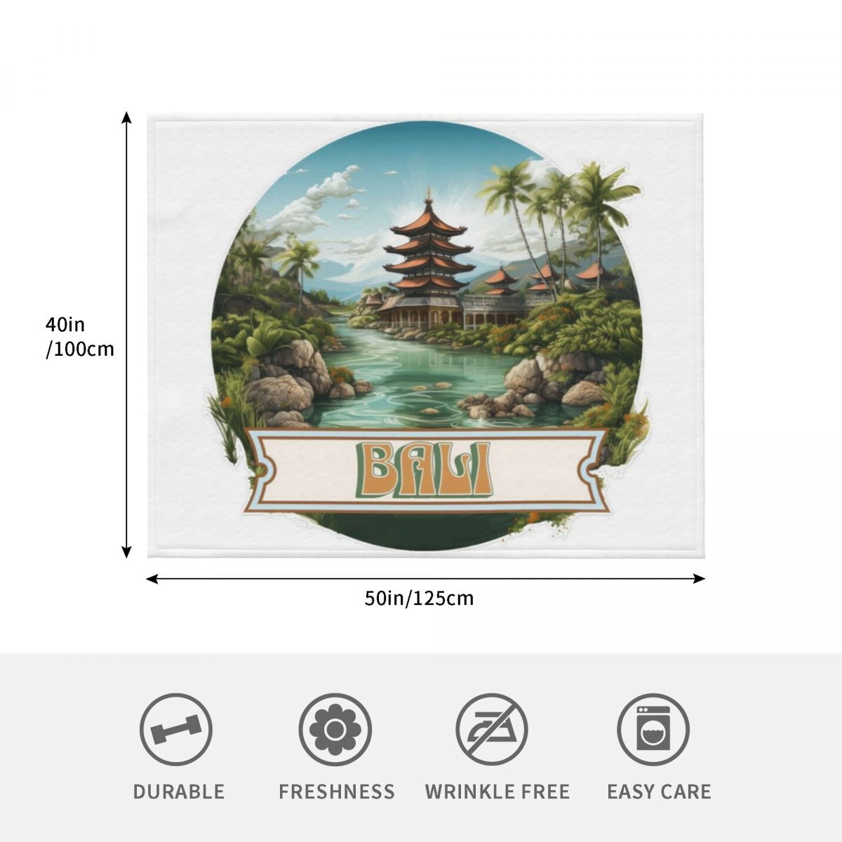 Bali Indonesia Throw Blanket W - 3D Printing Bali 评论和价格