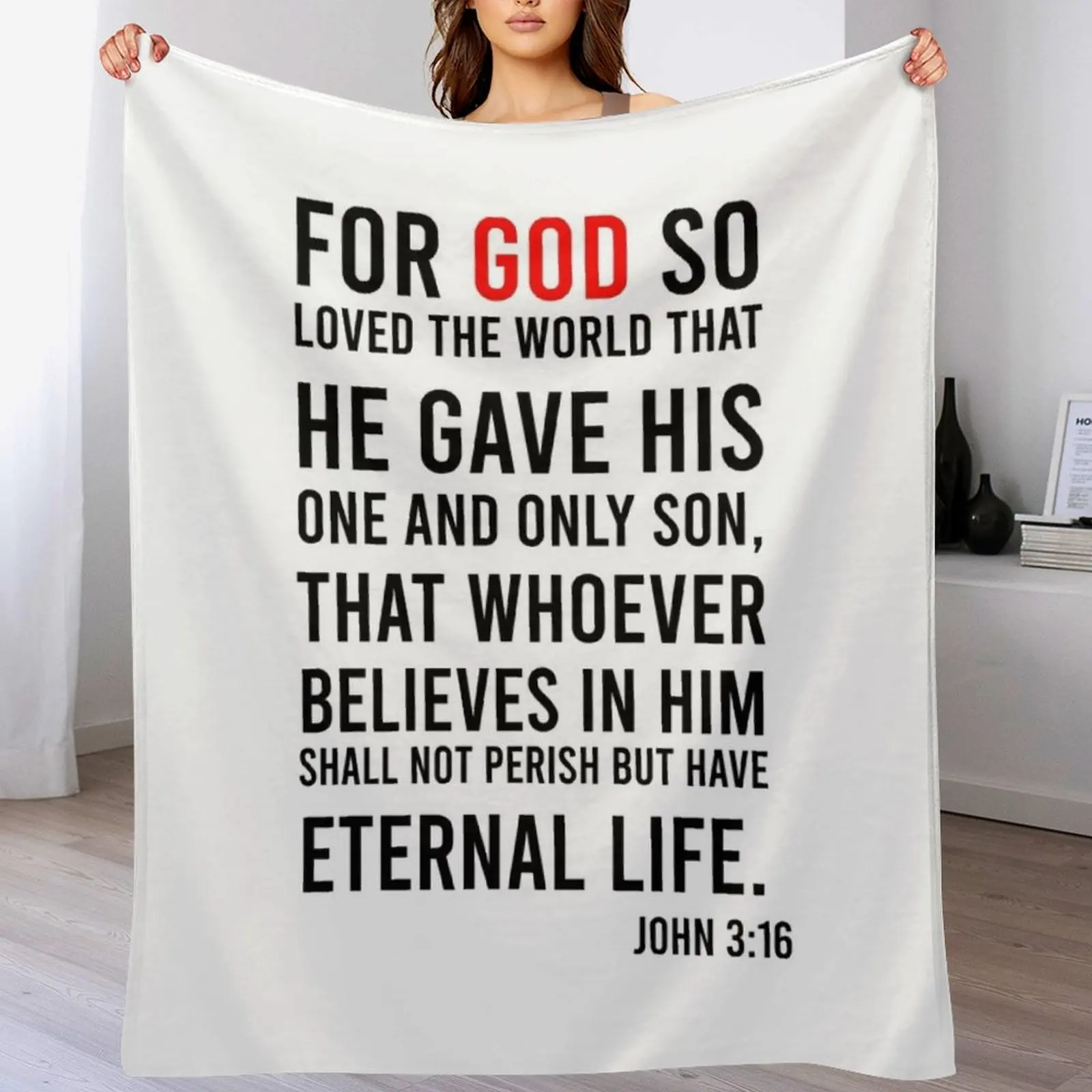 John 3:16 Bible Verse Throw Bl - 3D Printing Verse 评论和价格