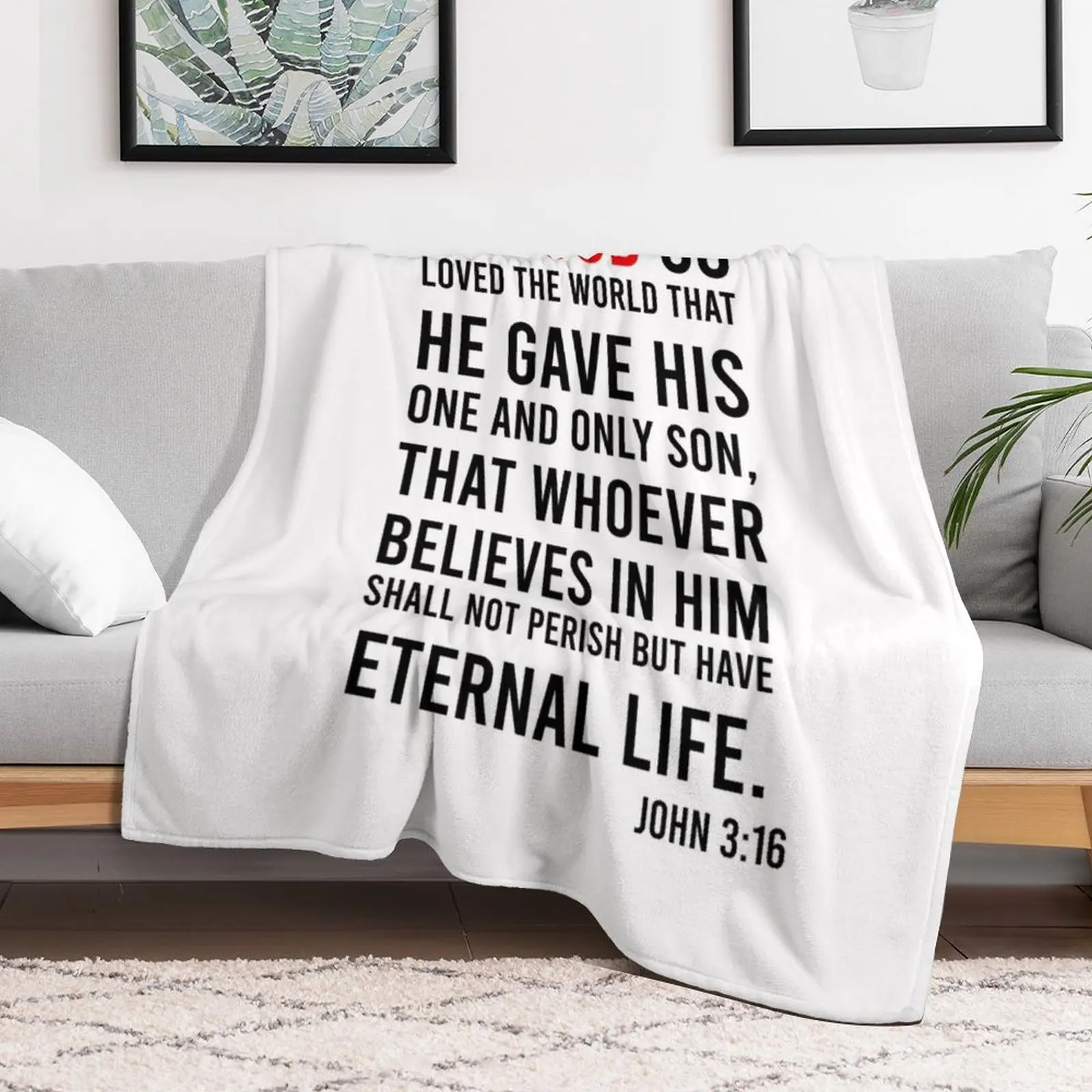John 3:16 Bible Verse Throw Bl - 3D Printing Verse 评论和价格