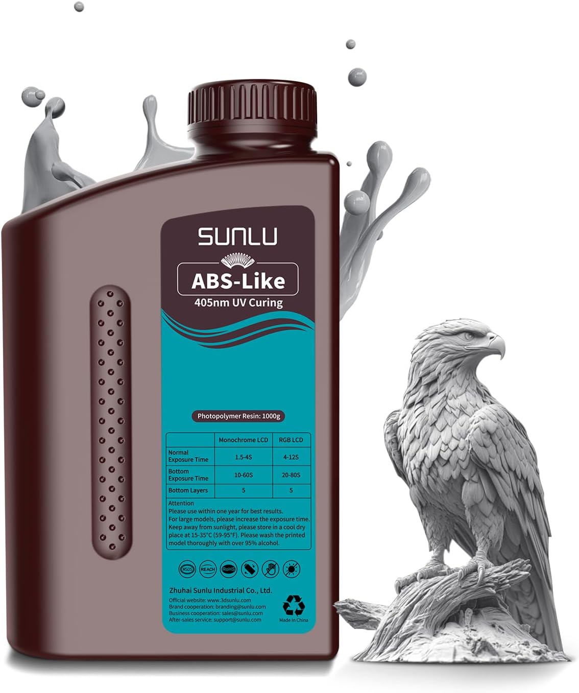 SUNLU ABS Like Resin 405nm 1KG - 3D Printing Uv Sensitive Resin 评论和价格