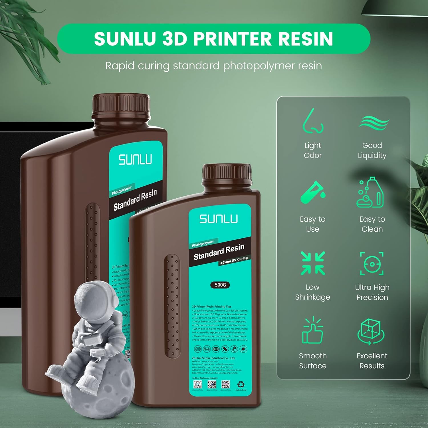 SUNLU 3KG Standard / Red Wax R - 3D Printing Uv Sensitive Resin 评论和价格