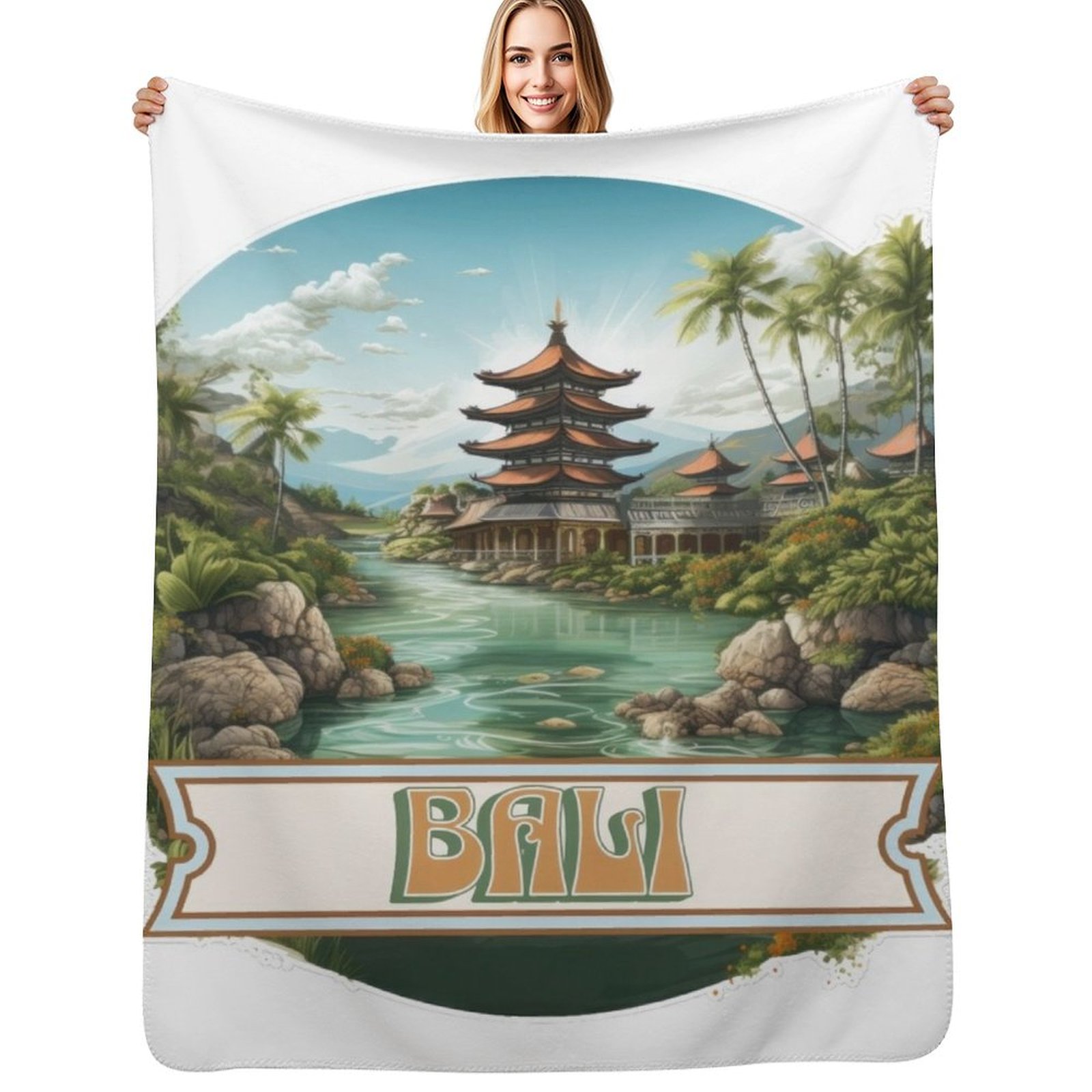Bali Indonesia Throw Blanket S - 3D Printing Bali 评论和价格