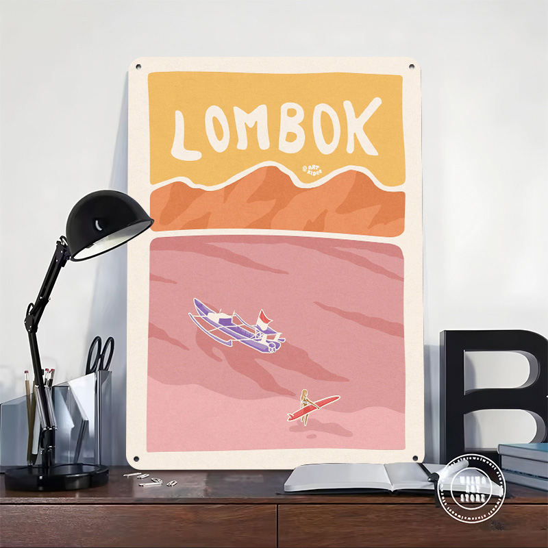Bali Lombok Surf Poster Retro  - 3D Printing Bali 评论和价格