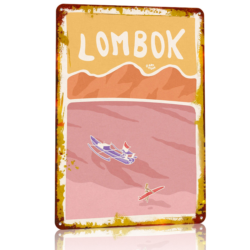 Bali Lombok Surf Poster Retro  - 3D Printing Bali 评论和价格