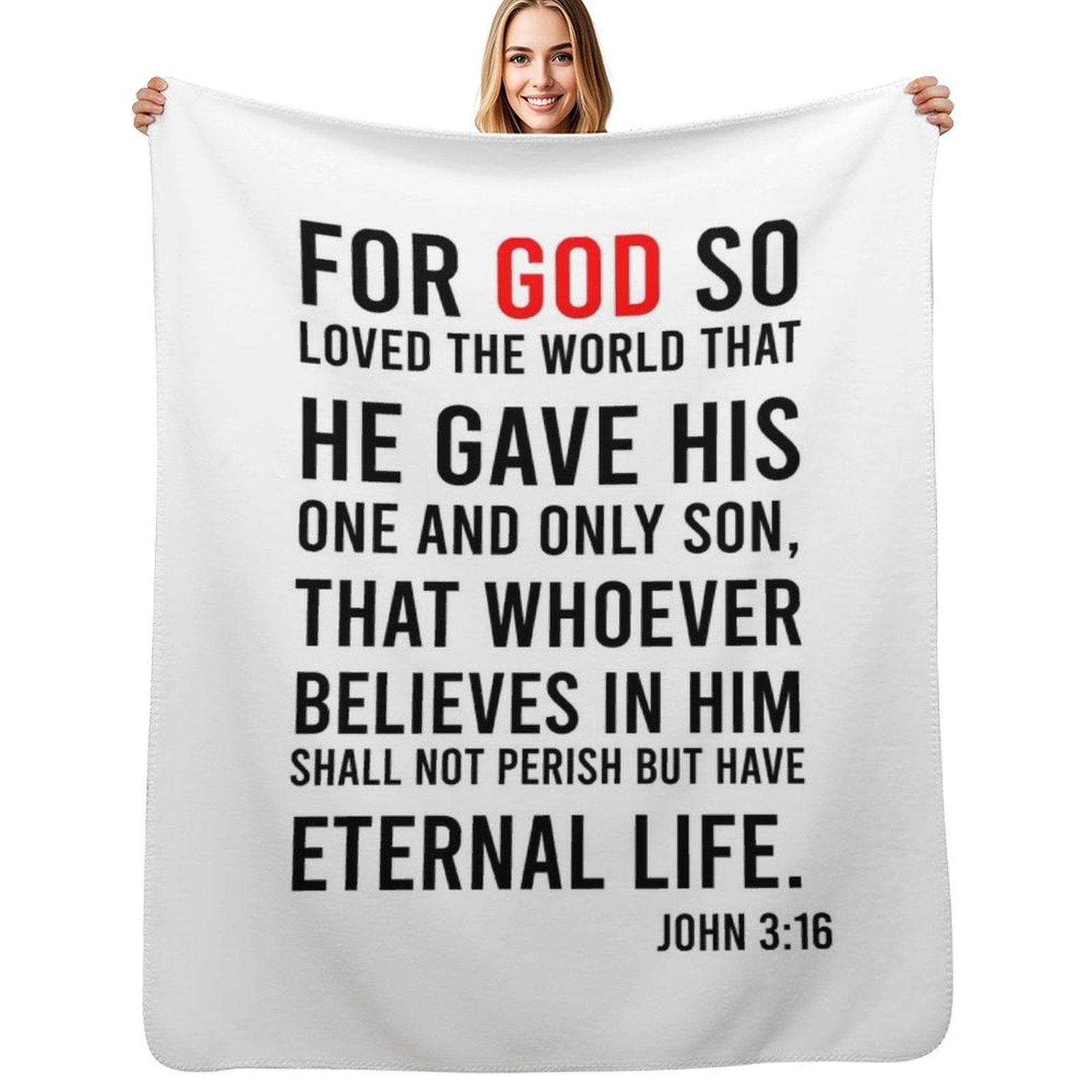 John 3:16 Bible Verse Throw Bl - 3D Printing Verse 评论和价格