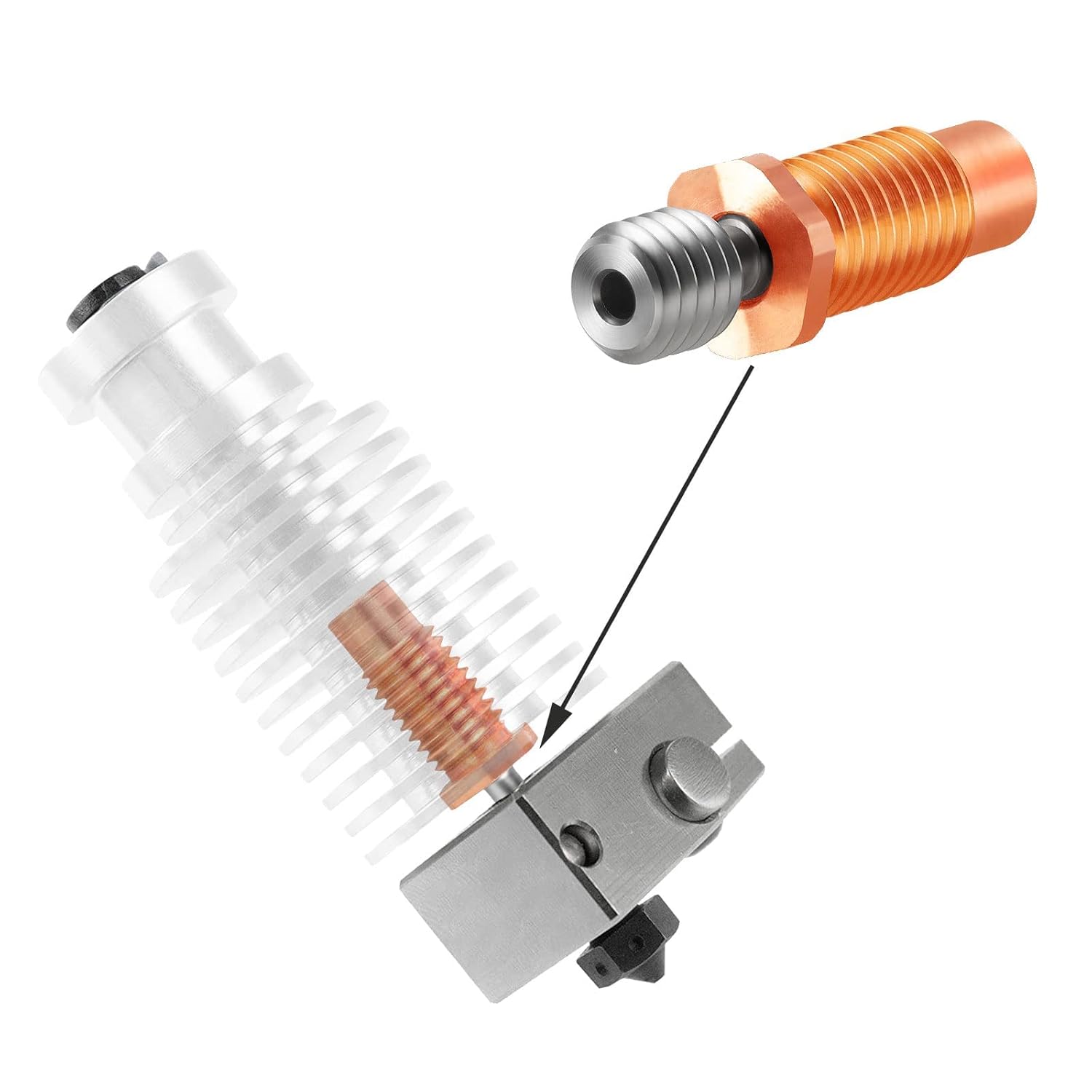 2PCS E3D V6 Hotend Heatbreak A - 3D Printing Titanium 评论和价格